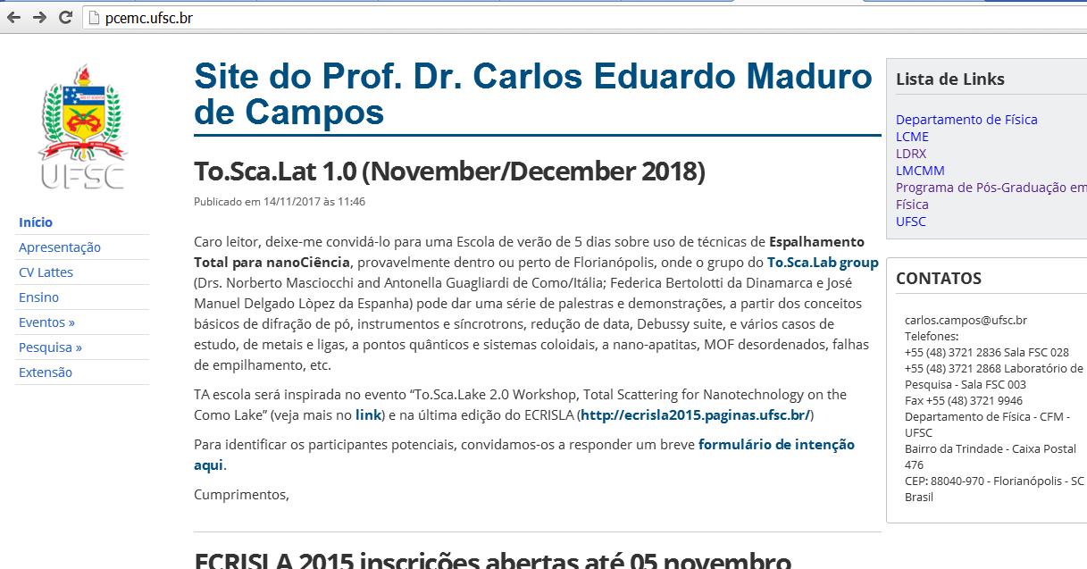 Visite o do Prof. Dr. Carlos Eduardo Maduro de Campos